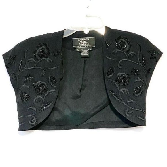 Carmen Marc Valvo Cocktail Dress & Jacket Beaded - Picture 4 of 10